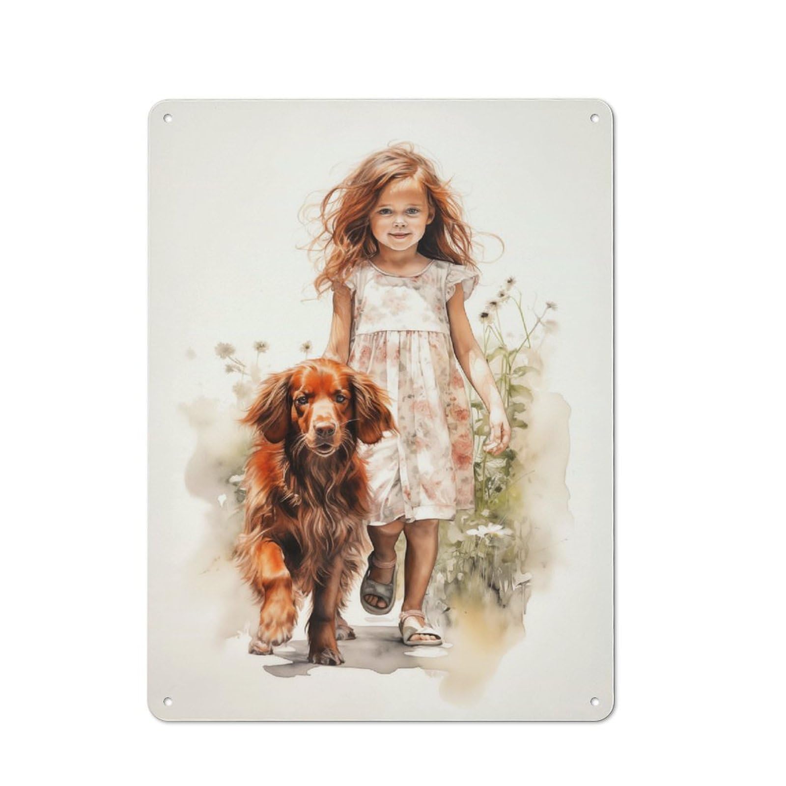 Junmoney Girls Style-16 Retro Metal Wall Sign 40X30cm Featuring And Irish Setter For Pub Or Café, For Garage, Workshop And Man Cave Decoration