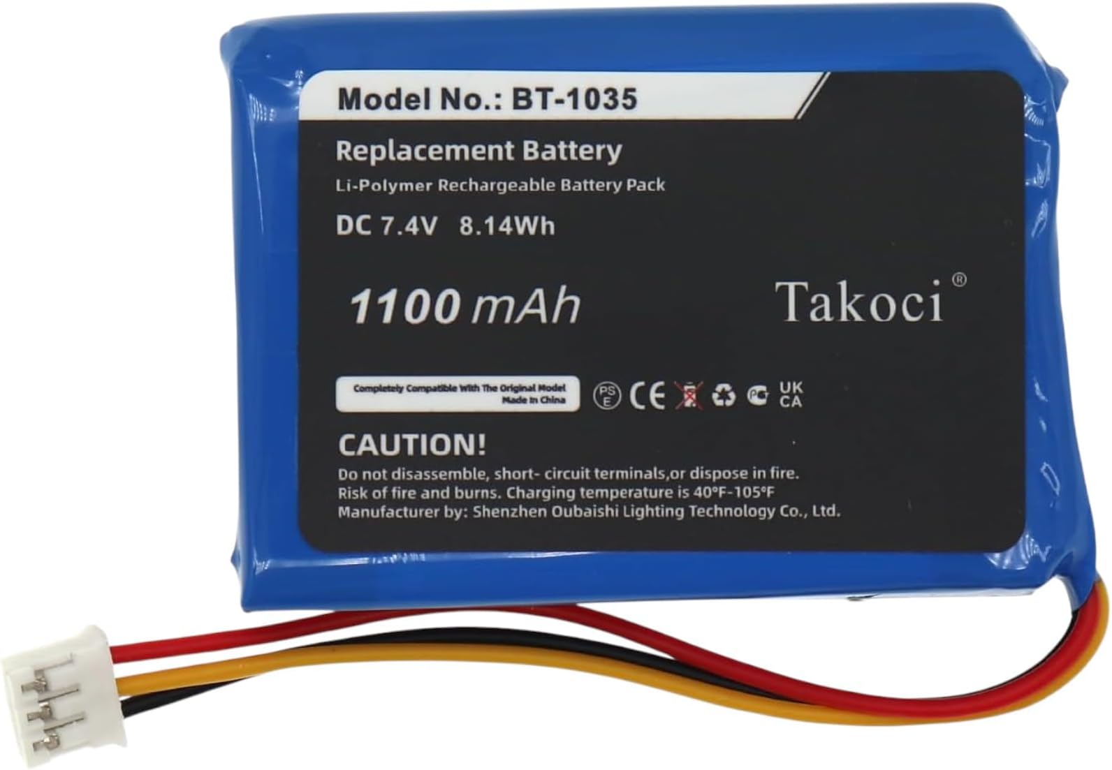 (10-Pack) BBTG092001, BT-1035 Replacement Battery for Atlantis 270 1100mAh/7.4V