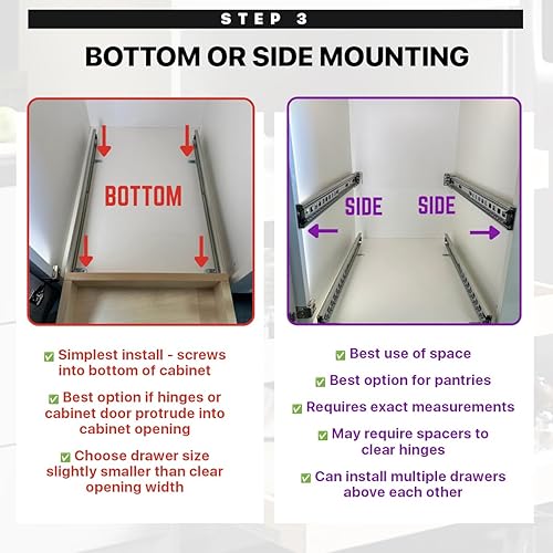 Vista 3 de Sublime Design Tamaño estándar Cajones de cocina extraíbles Estantes deslizantes para armarios de cocina Organizador extraíble para el hogar