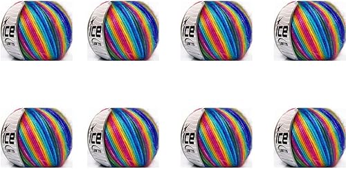 Hilos de hielo Picasso Rainbow II 64627 Multicolor Azul Púrpura Verde Amarillo Naranja Fucsia Poliéster Acrílico 1.76 oz 125yds (Paquete de 8-64627) disponible en Yaxa Colombia