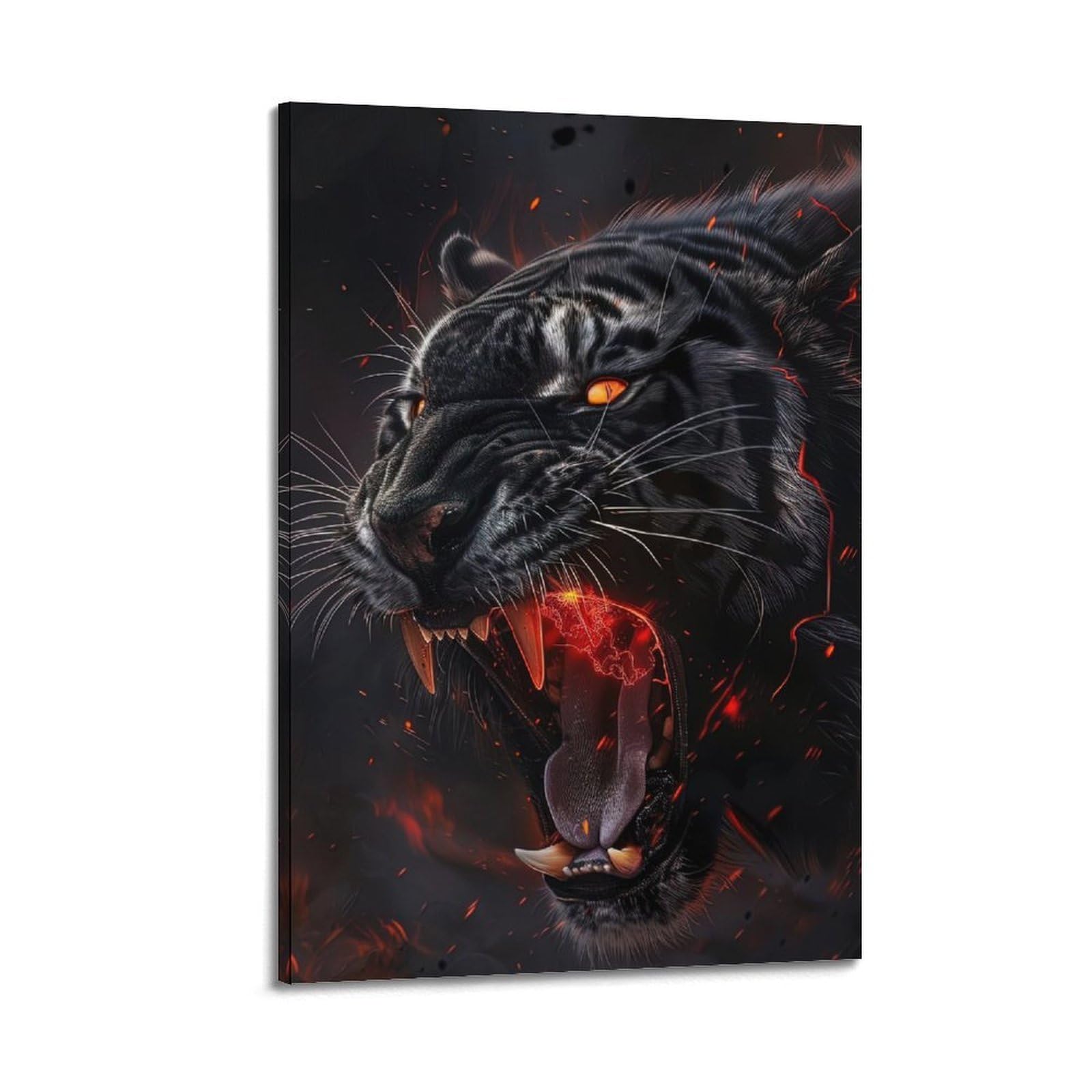 WPHSFX Animal Poster The Roaring Tiger Poster Decorative Painting Canvas Wall Posters And Art Picture Print Modern Family Bedroom Decor Posters 20x30inch(50x75cm)