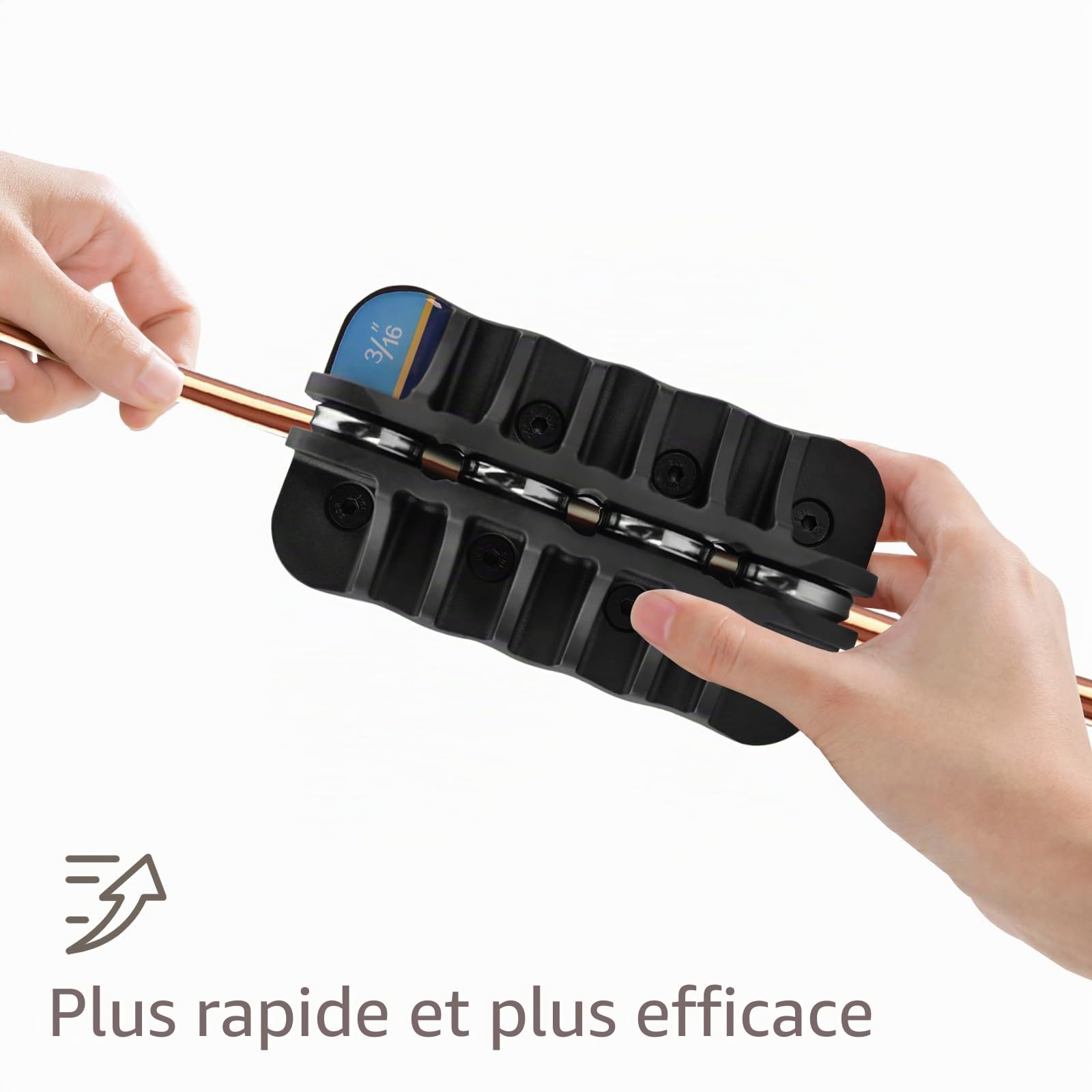 Redresseur de tuyaux portatif, redresseur de Conduite de Frein pour conduites de Frein en Acier/Aluminium/cuivre, Produits laminés de tuyaux Pratique enroulés pour Frein et Alimentation (3/16 Pouce)