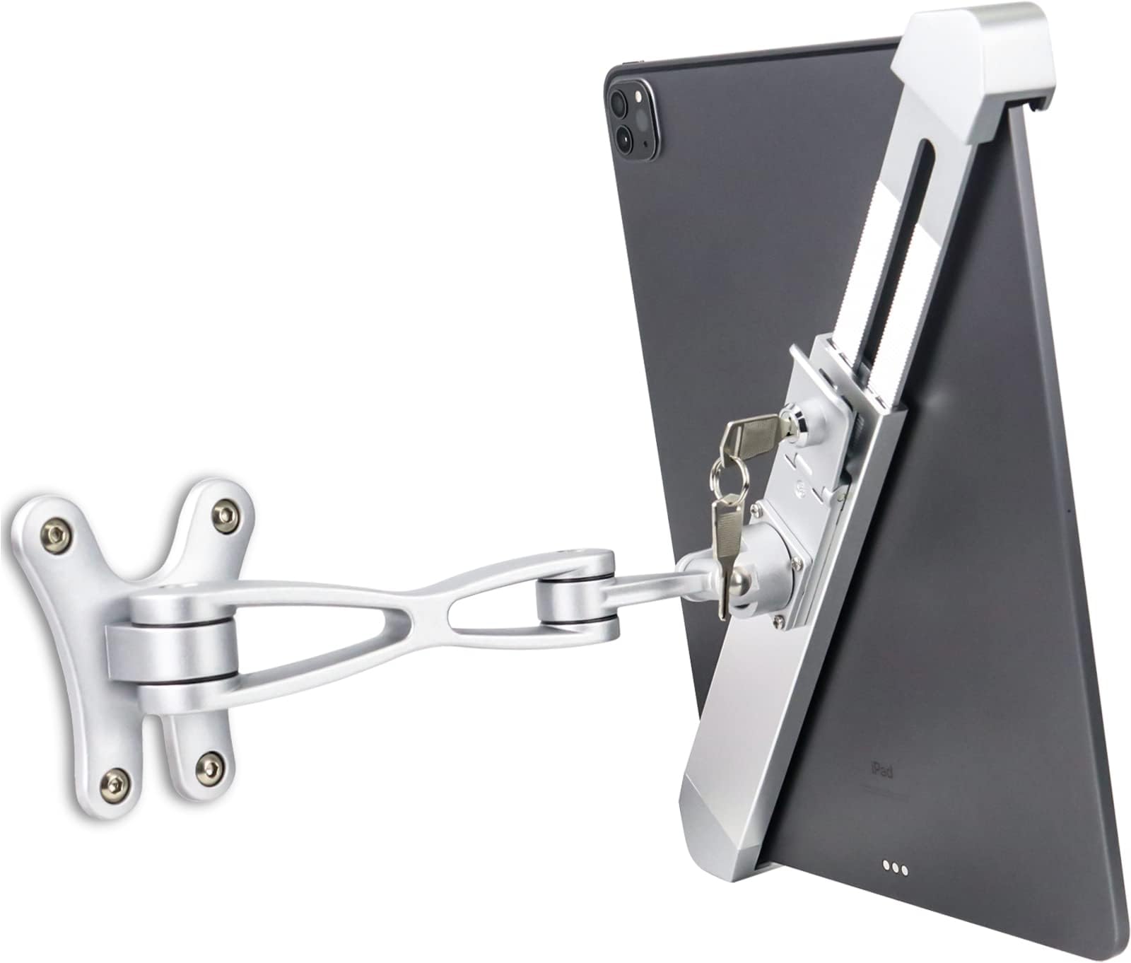 Locking Wall Tablet Mount, Secure iPad Holder for Store POS/Kiosk/Show Display/Public Office/Warehouse/Landscape - Anti-Theft Design with Lock & Key for iPad 11 Air, Galaxy Tab, and More 7-11" Tablet
