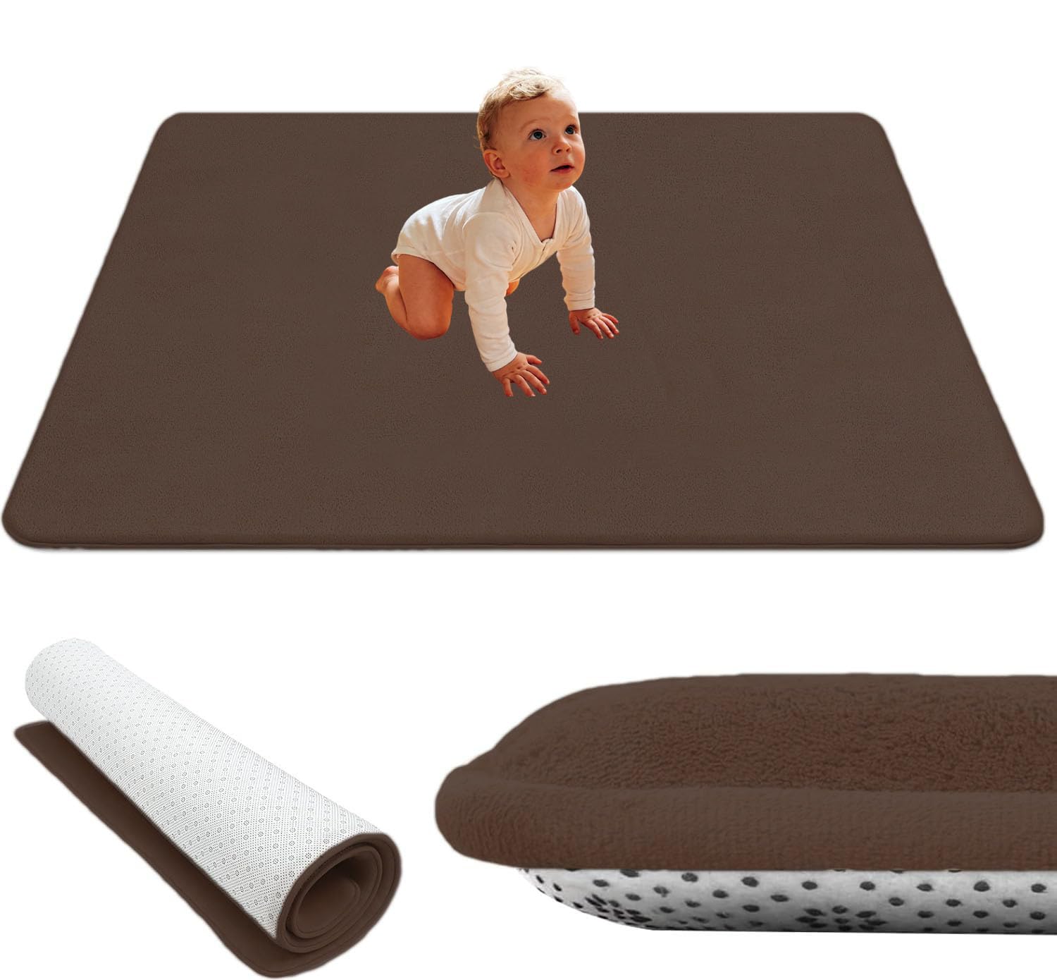 Tapis de Jeu pour de Taille personnalisée,Grand Tapis d'éveil pour en Velours Corail antidérapant et épais Convient aux Chambres d'enfants, aux Salons et à d'autres endroits