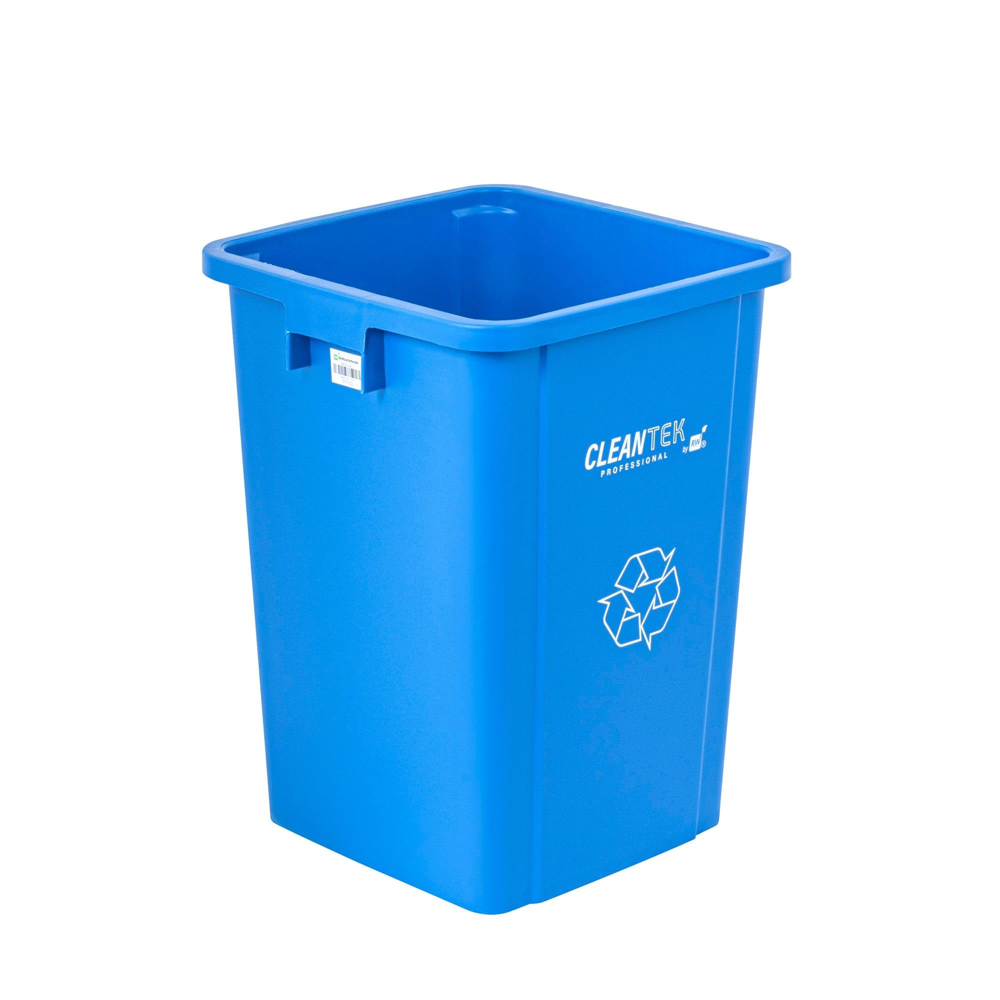 Restaurantware 19 gal Square Blue Plastic Recycling Bin