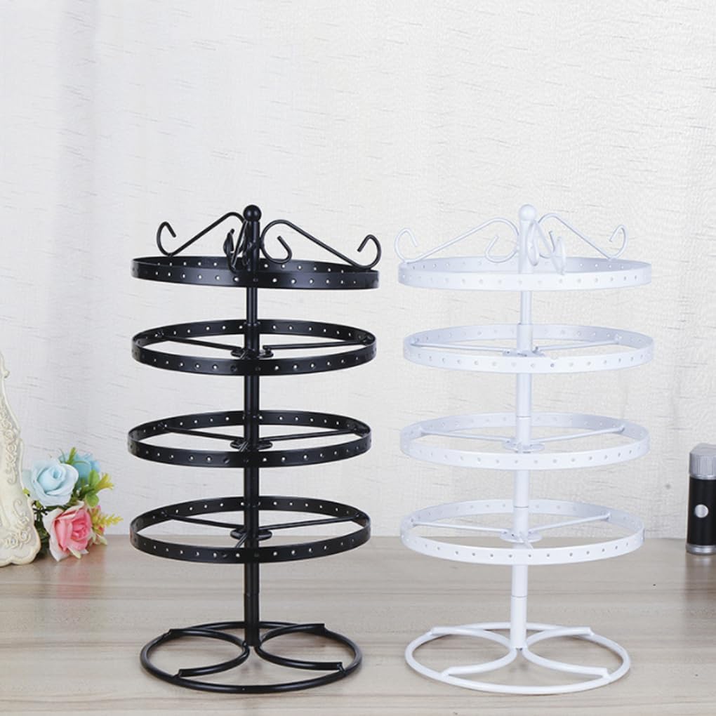 [NeaxgeandX] 5セット回転式オーガナイザー省スペース4段レイヤーブレスレットペンダントネックレススタッド収納ラックファッ