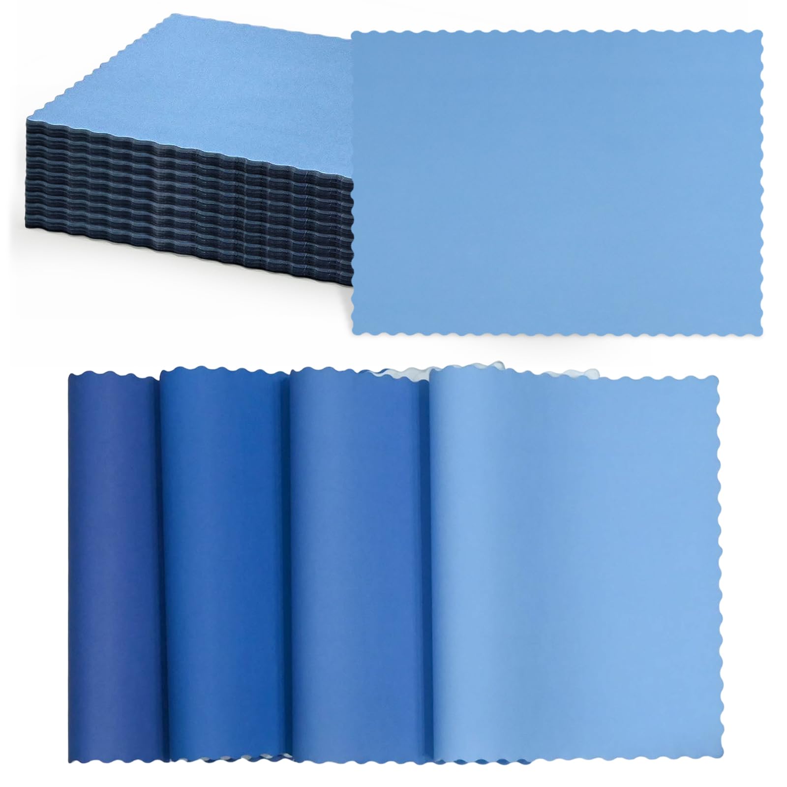 120 manteles individuales de papel azul de 10 x 14 pulgadas, manteles individuales desechables de primavera, manteles decorativos de papel para fiestas, bodas, banquetes, fiestas, cosecha,