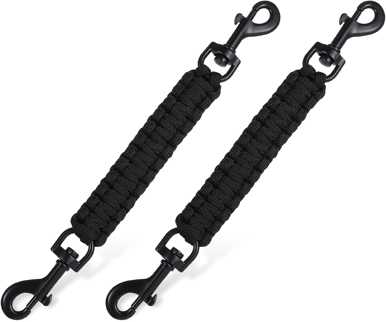 Qianyu 2 Pcs Prong Collar Safety Clip Handmade Braided Lanyard Prong Pinch Backup Safety Strap Hook Adjustable Double Ended Clasp Leash Connector for Dog Pet Harness Training Walking Running