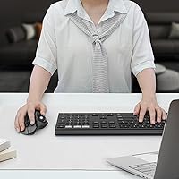 Vista 7 de seenda Ratón inalámbrico ergonómico de Trackball - Ratón Bluetooth Rollerball recargable, conexión de 3 dispositivos (Bluetooth/USB), mouse