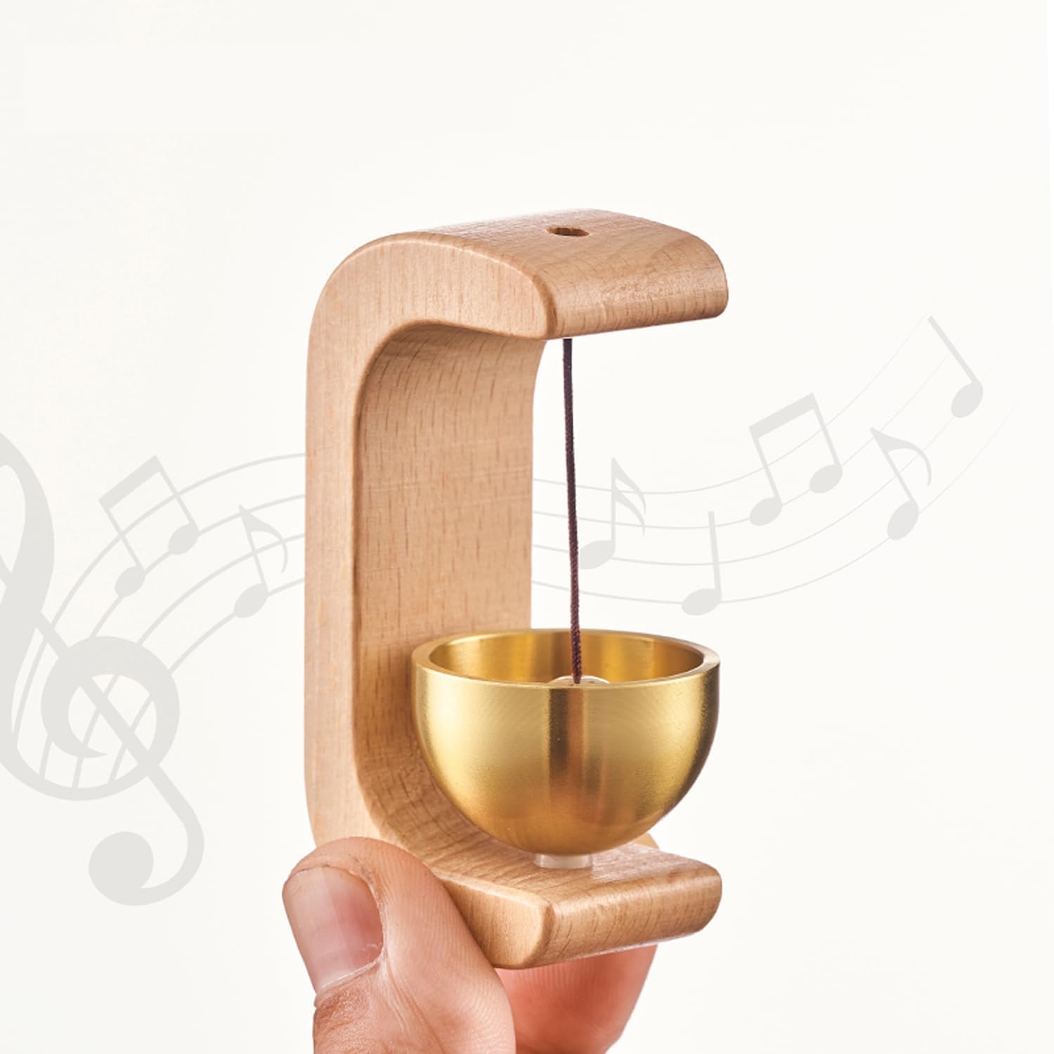 Beech Wooden Door Chime with Brass Bell, Dopamine Door Bell for Home, Self-Adhesive Magnetic Doorbell, Serene Acoustic for Home & Shop, Shopkeepers Door Chime, Ideal Housewarming Gift-picture-20
