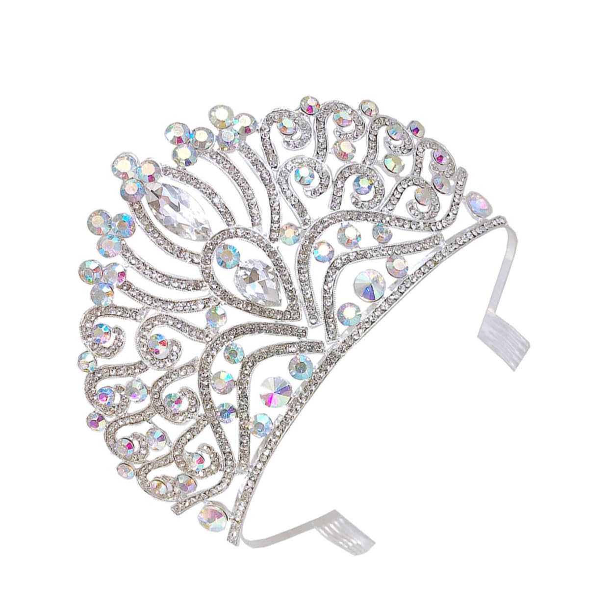 minkissy1pc Shiny Big Bridal Tiaras Crystal Tiara Crowns for Women Princess Elegant Rhinestone Crown Princess Crowns for Weddings Prom Birthday Parties