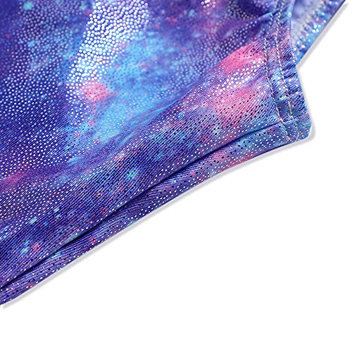Leotards for Girls Gymnastics Toddler Dance Biketards Mermaid Unicorn Athletic Dance Wear Shiny Rainbow Blue Hotpink