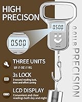 Vista 4 de MEIYA Báscula de pescado: doble potencia (batería/recargable), báscula de pesca con mango extra ancho, 110 libras, pantalla LCD retroiluminada