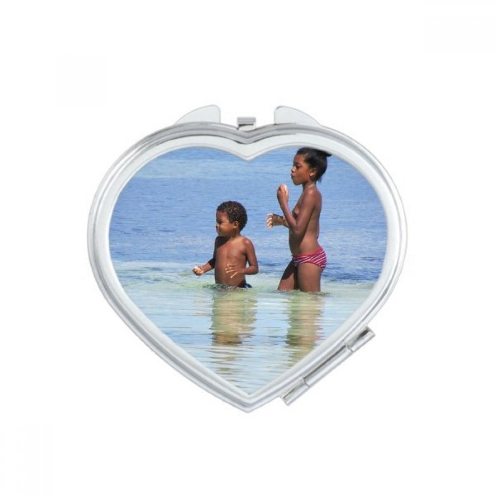 Miroir compact portable mignon motif mer multicolore