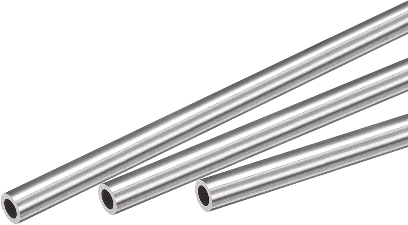 304 Stainless Steel Capillary Tube, OD 5mm x 0.9mm Wall Thick 250mm Length Metal Tubing for Industry Machinery, 3Pcs