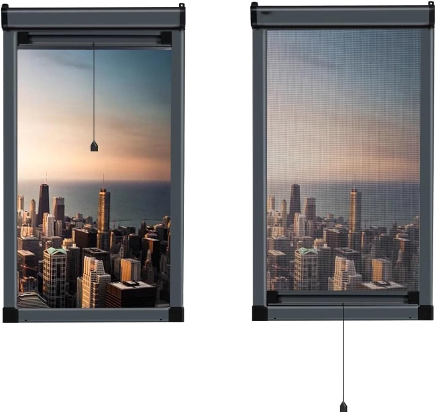 Window Screen 2 Pack Assembled Window Screen Replacement for Window, Adjustable Window Screens with Aluminum Frame & Nanofiber Mesh, Large Durable Window Screens for Home(80x150cm/31.5x59.1in)