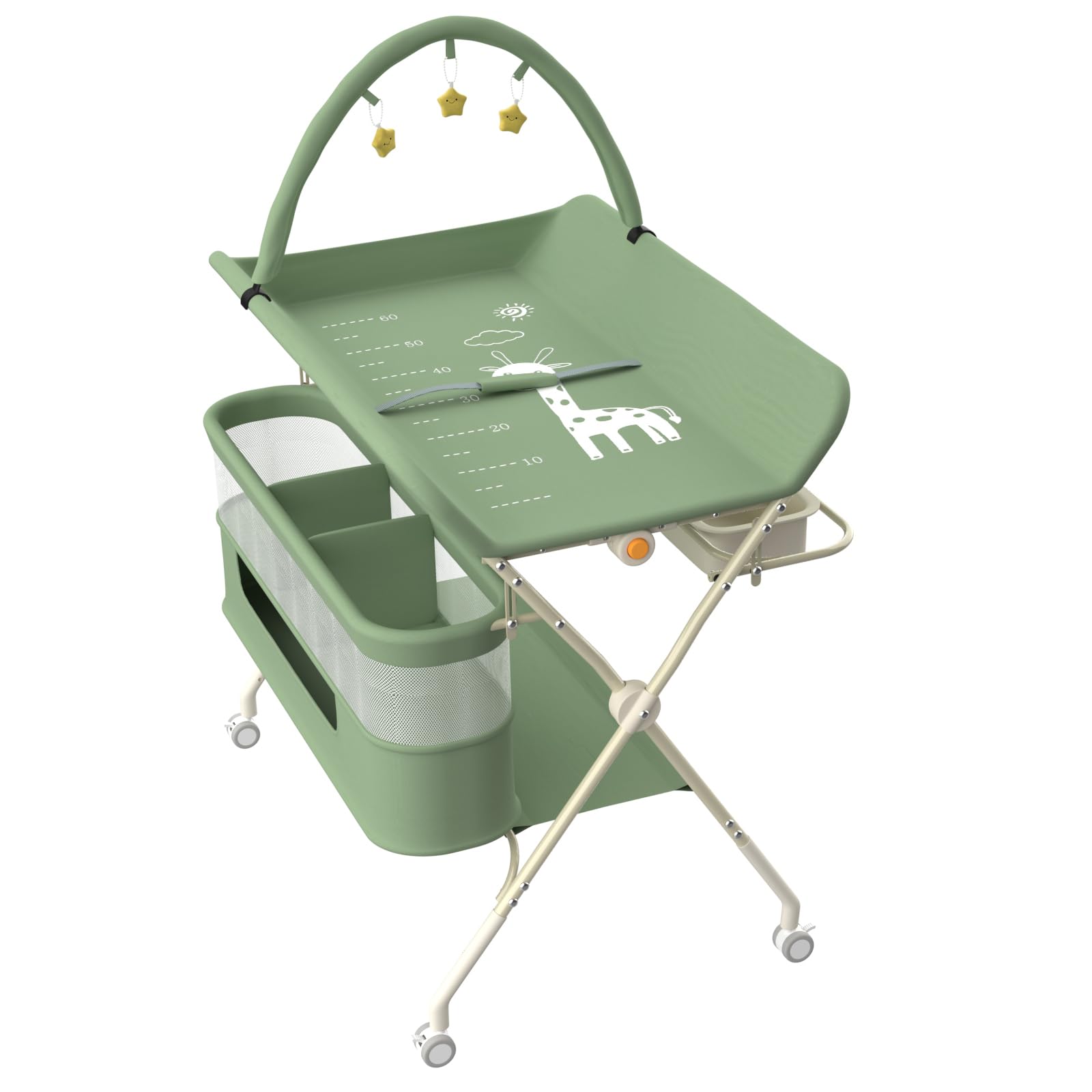 homewell Baby luiercommode met speelgoedrek inklapbare arm, draagbare