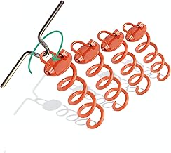 4X Bodenanker zum Eindrehen, Erdanker für Trampolin, Schaukel, Pavillon | Massive Zeltheringe in Signalfarbe aus 1cm Ø Stahl