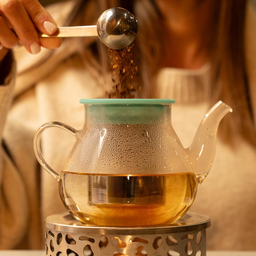 TEA SHOP - Tetera All in One Arabia 0,6L - De porcelana con infusor - Filtro de acero inoxidable - Accesorios para té o infusiones