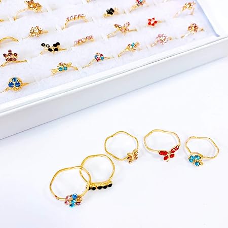 Amazon 伊豆シャボテン本舗 おもちゃ 指輪セット 女の子 宝石リング 子供用 縁日 景品 お祭り 100個セット リング 指輪 おもちゃ