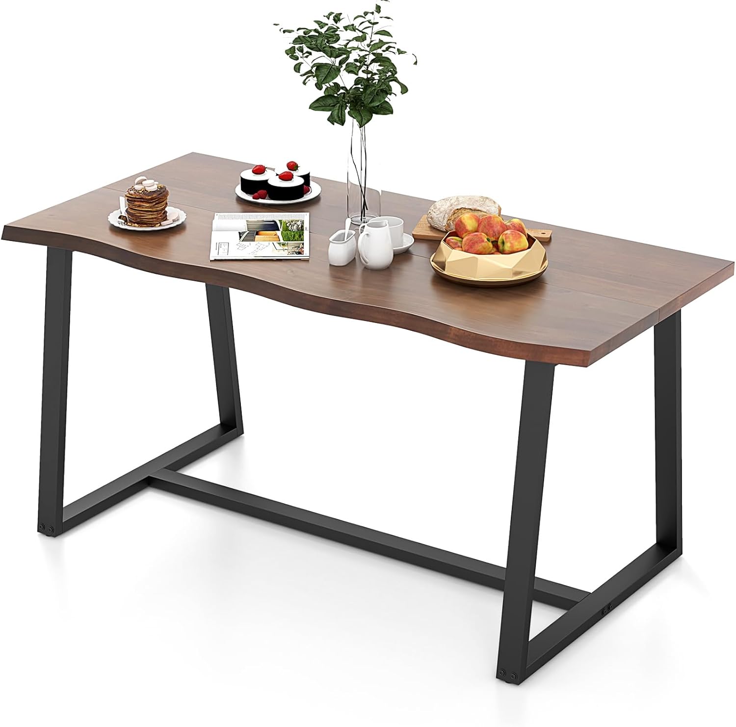 Amazon.com - Giantex 63" Large Dining Table for 4-6, Mid-Century Kitchen Table w/Heavy-Duty ...