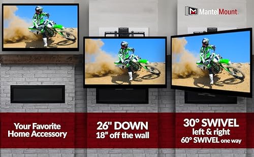 Mantelmount MM700 Premier Fireplace Tv Mount Pull Down Bracket For 50 Inch-90 Inch & 25-115 Lb Televisions Above Mantel With Sound Bar Attachment, Paintable Covers & Safety Pull Down Handles thumb #5