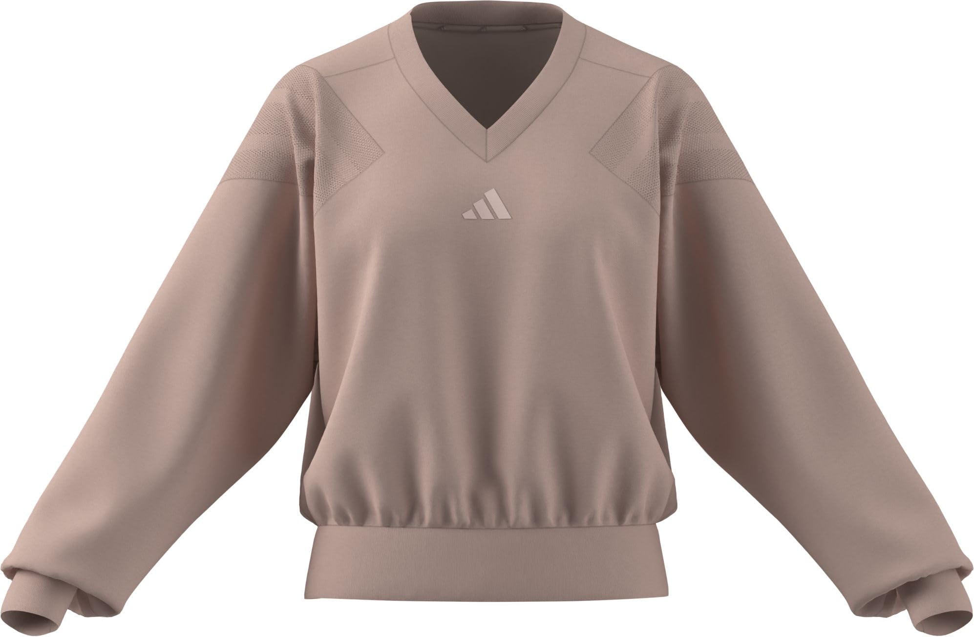 adidas Women's FUTURE ICONS THREE STRIPES V NECK SWEATSHIRT, blush pink, XL