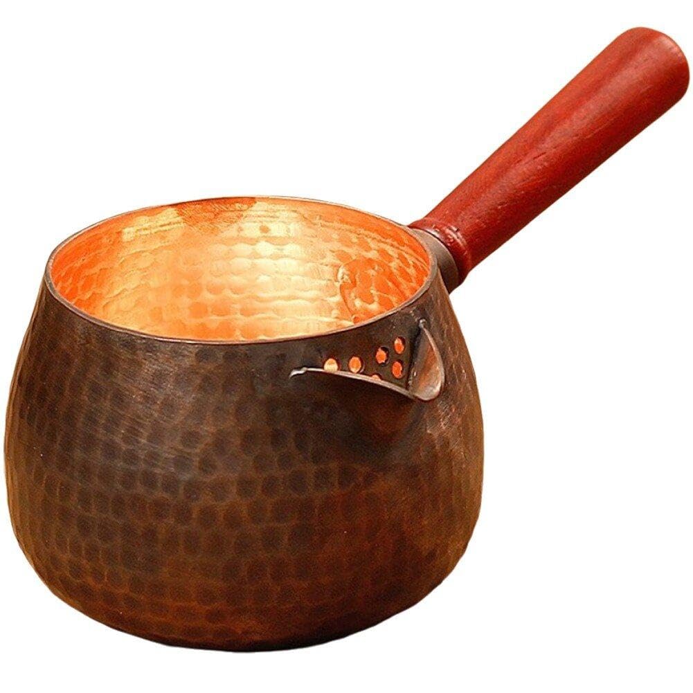 Sanfly Copper Teapot Portable Tea Kettle Side Handle Kettle Tea Practical Tea Pot Teaware for Hotel Office Household Restaurant