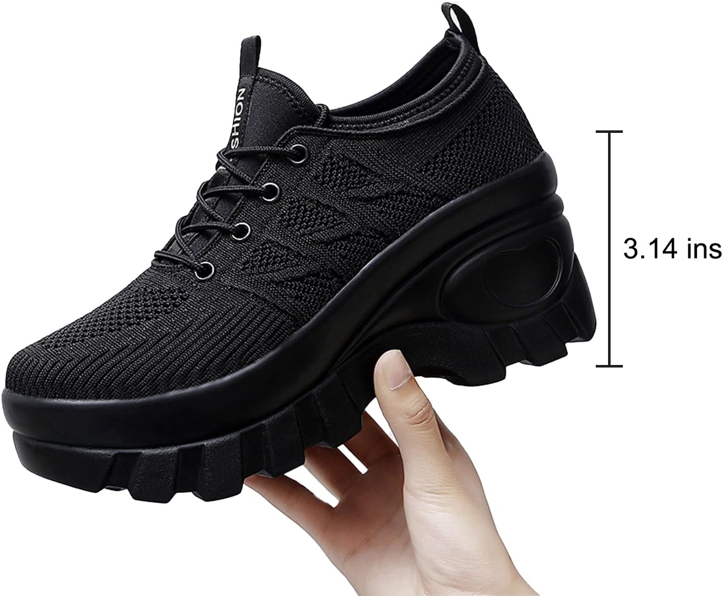 Orthopedic Walking Shoes for Women Chunky Platform Comfort Wedge Walking Shoes for Women Non-Slip Breathable Slip-On Womens Trail Running Shoes - Image 3