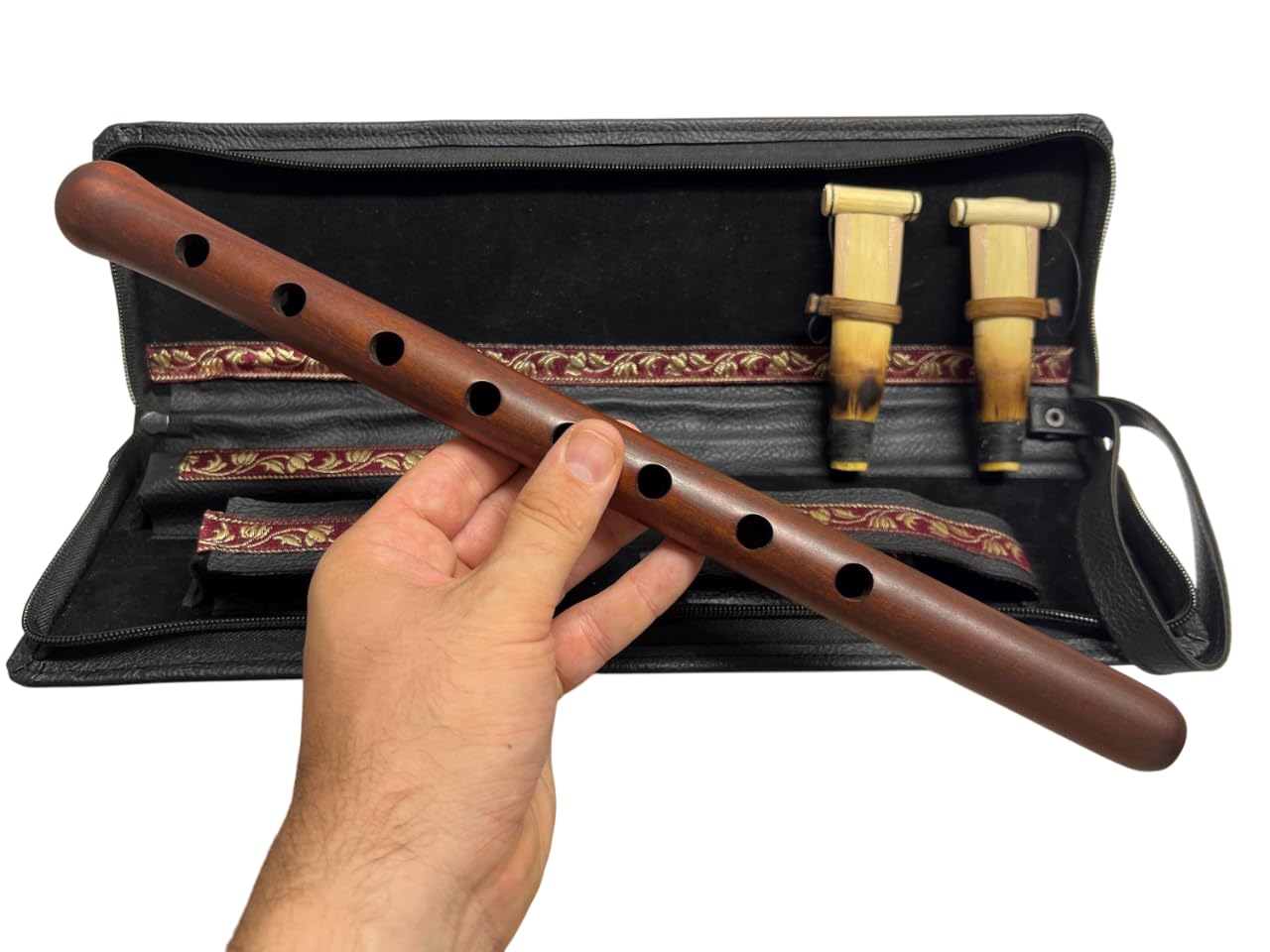 DUDUK Key A Apricot Holz Oboe Balaban Holzblasinstrument Lederetui Spielanleitung 2 Blätter armenischer Duduk