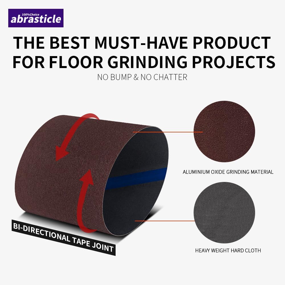 12 Packs 8 x 19 inch Cloth Floor Sanding Belts Ideal for Sanding Commercial and Residential Flooring - 2 Each of 40/60/80/100/120/150 Grits