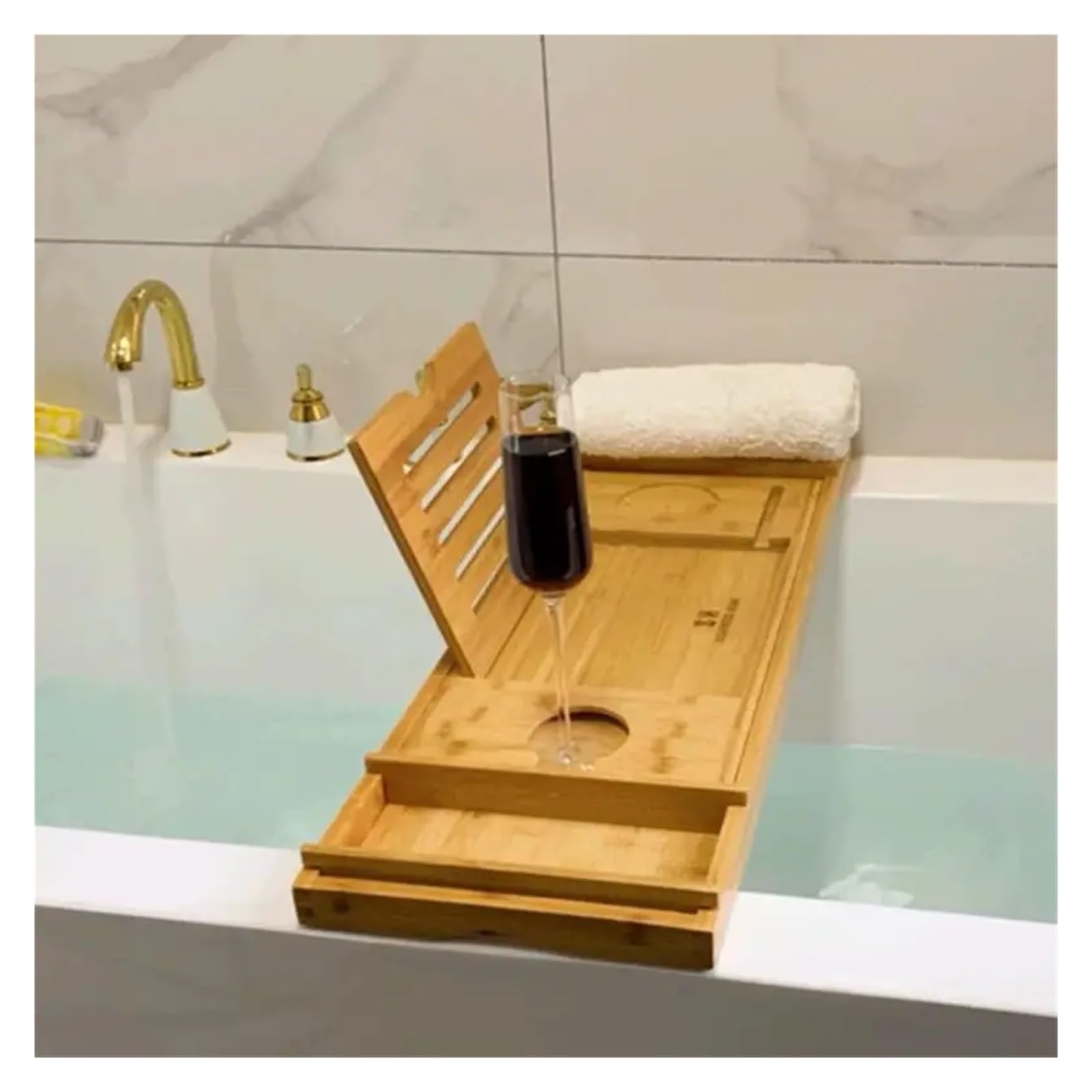 Bambusowa taca do wanny regulowana wielofunkcyjna organizer do kąpieli kreatywne akcesoria łazienkowe dla relaksu i spa dla miłośników samoopieki