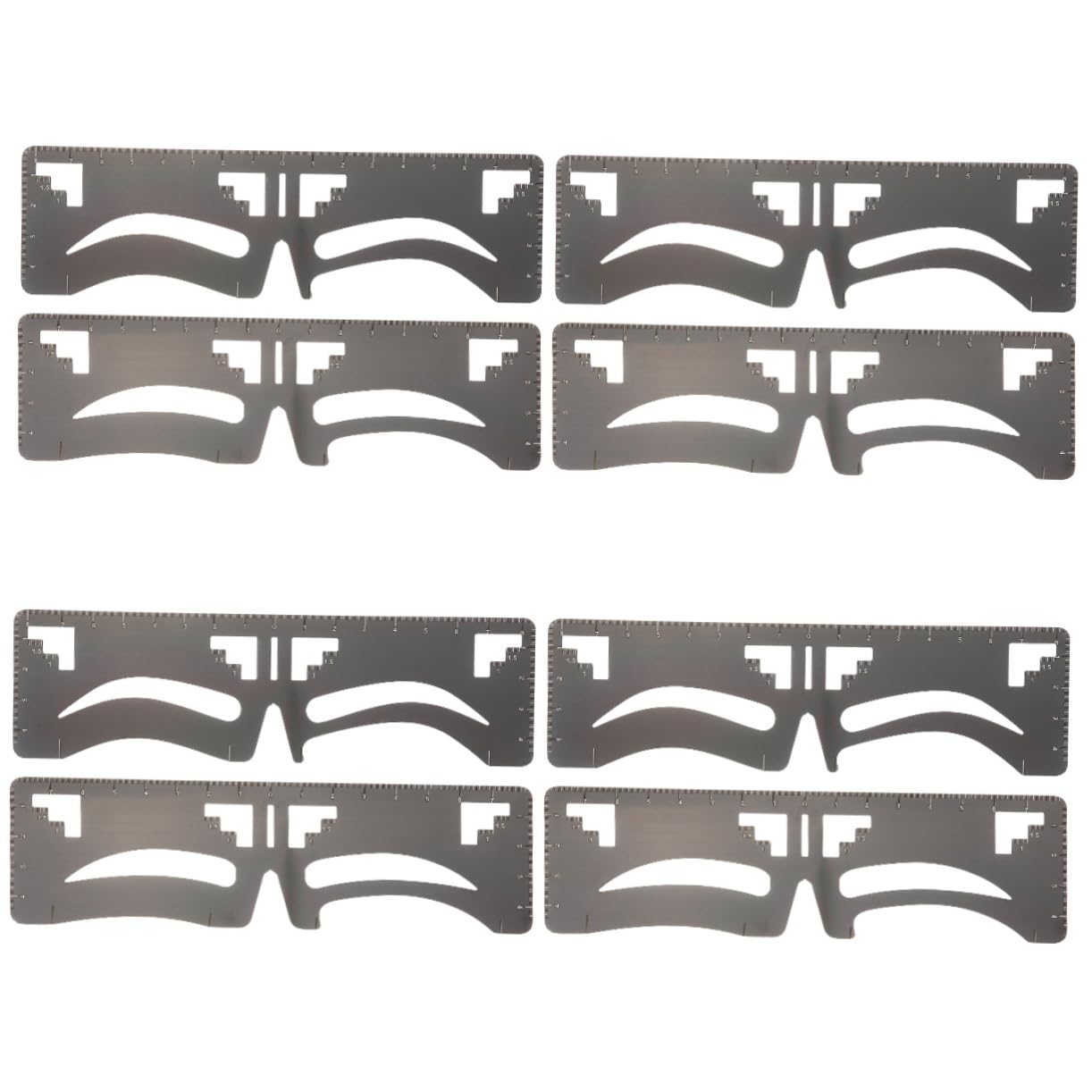 DOITOOL 8pièces Règle à Sourcils Acier Inoxydable Guide De Pochoir Pour Maquillage Outil Précis De Design Des Sourcils Pour Femmes Et Filles