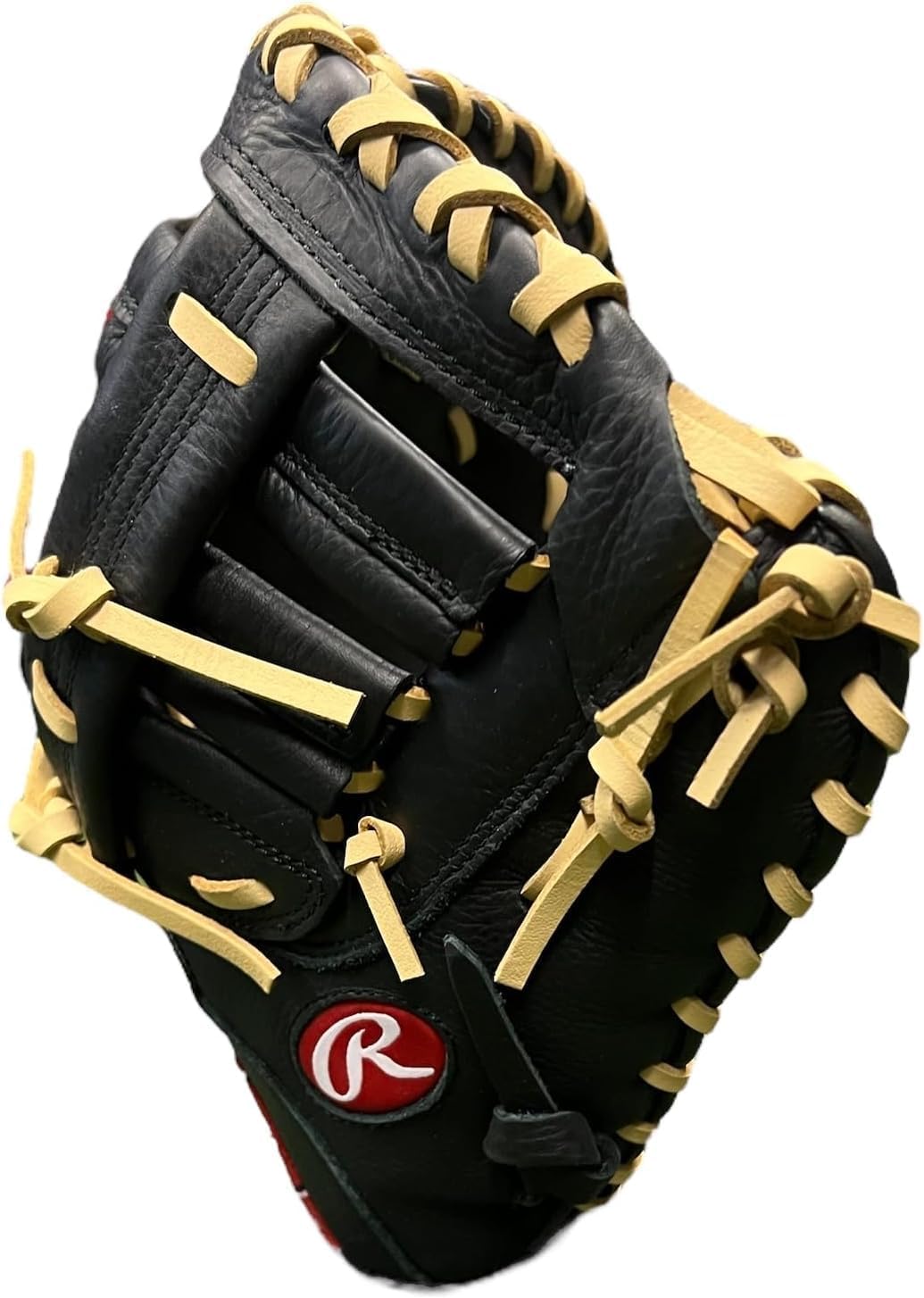 Rawlings Select PRO LITE Youth First Base Mitt 11.5" & Catcher’s Mitt 32" Blonde/Black | Lightweight Leather | Easy Break-in | Right Hand Throw