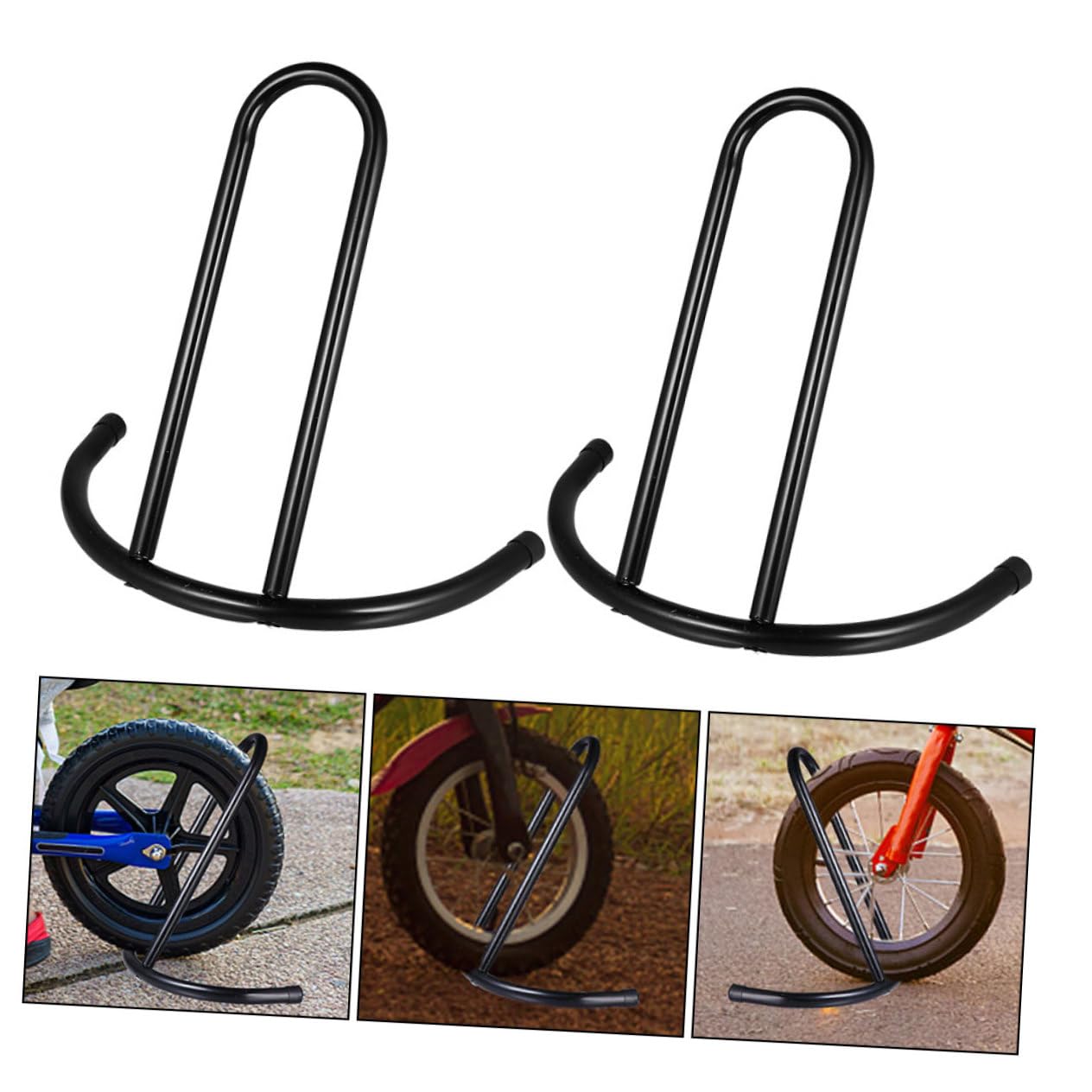 BESTonZON 2piezas Portabicicletas Soporte Metálico Para Bicicletas y Patinetas Soportes Para Estacionamiento Desmontable Para Interiores y Exteriores Equilibrado Adultos