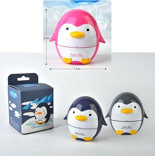 Miniatura 3 de Temporizadores de pingüinos de dibujos animados lindos 60 minutos de cocina mecánica temporizador de cocina reloj contadores de alarma ruidosos mini