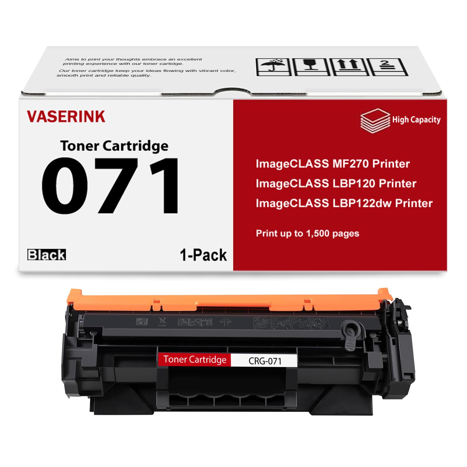 071 High-Yield Black Toner Cartridge 1-Pack Replacement for Canon 071 Toner Cartridge for imageCLASS LBP120 Series MF270 Series LBP122dw Printer