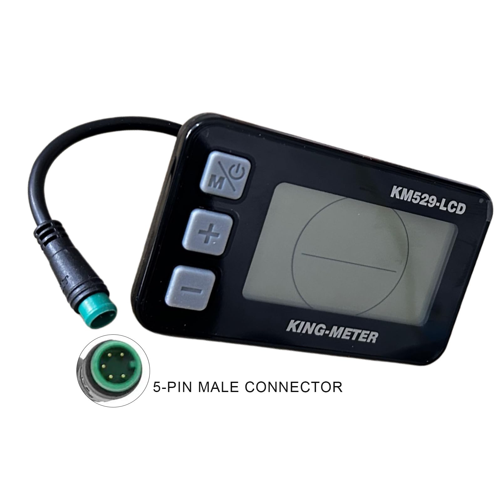 Écran LCD NULKOMMA pour vélos électriques KM529 : Compteur de Vitesse et écran pour vélo électrique 36 V / 48 V avec connecteur mâle étanche à 5 Broches et Panneau de Commande pour vélo électrique