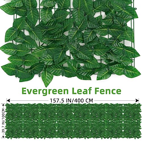 GOTGELIF Evergreen Leaf Artificial Decorative Fence, 1Mx4M Ivy Fence Screen, Privacy Screening Roll Wall Landscaping, Hedges Panels Decor, Garden, Balcony Backyard (GTF-0714) - Image 2