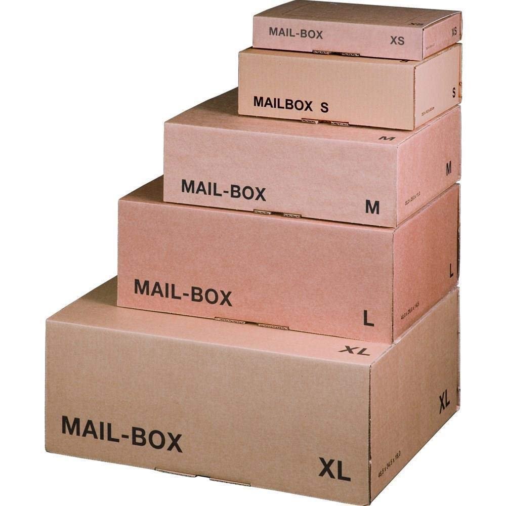 Mailbox Versandkarton Versandbox wiederverschließbar 331 x 241 x 104 mm Braun M 20 Stück