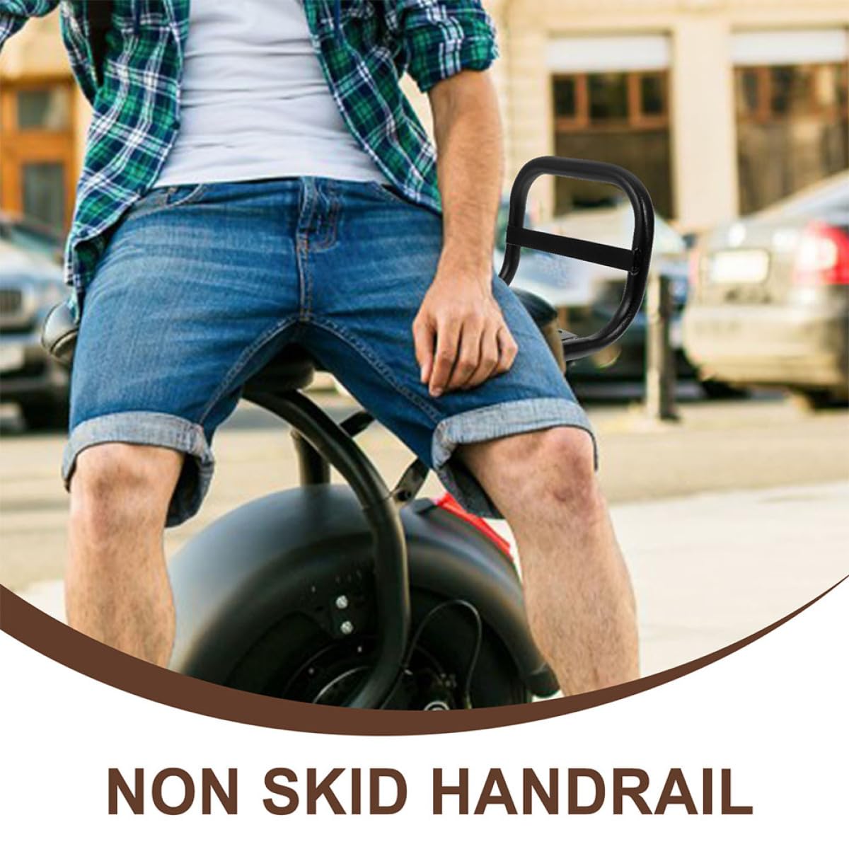 Alipis Bracciolo Sedile Posteriore Protezione di Sicurezza e Supporto Confortevole 2pezzi Nero in Metallo per Bicicletta Elettrica e Monopattino per Passeggero