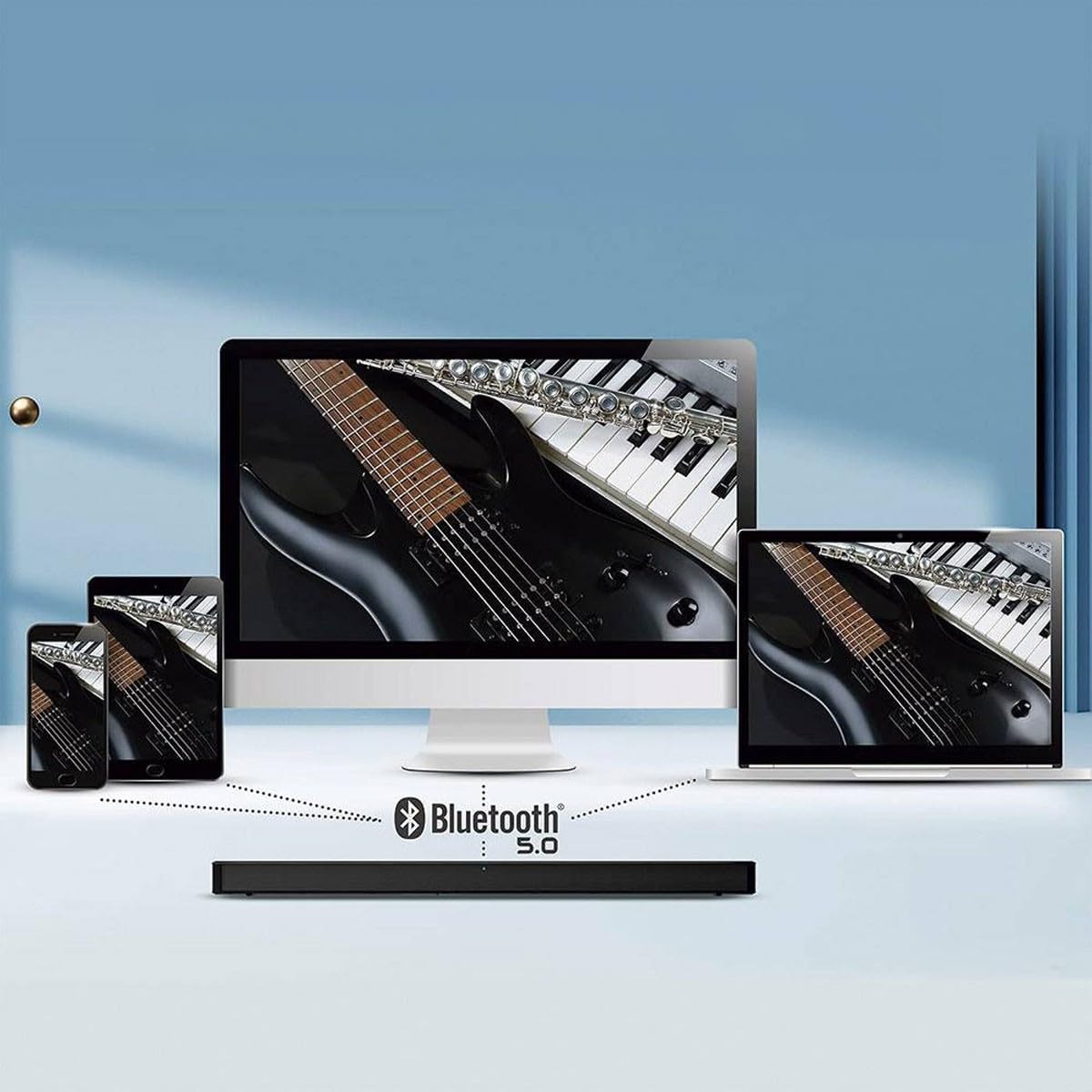 Hisense HS205G Barre de Son 2.0, 120 W, Dolby Audio, DTS Virtual X, Bluetooth, HDMI Arc/Optical/AUX/USB, 4 Modes de Son