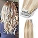 Produktbild TESS Tape Extensions Echthaar Klebeband Haarverlängerung 18 Inch 20pcs Glatt Remy Tape in Extensions Hellgoldblond/Hell-Lichtblond (#18/613 45cm-50g)