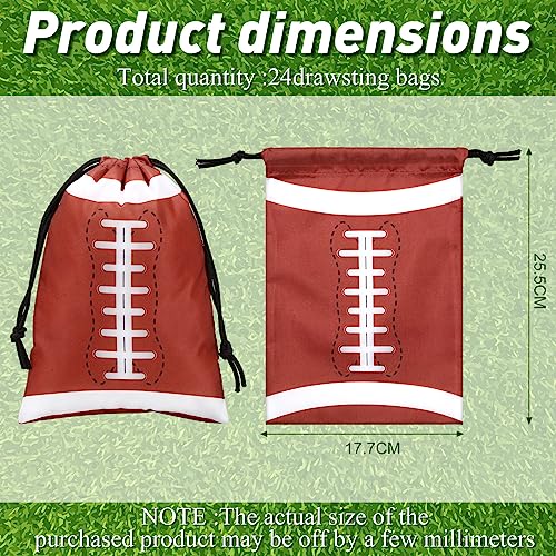 Berlune 24 Pieces Football Party Favors Drawstring Gift Bags 10 x 7 Inch Football Sports Goodie Bags Super Birthday Supplies Backpack Bulk Bowl for Gym Travel Party Storage Favors Supplies2