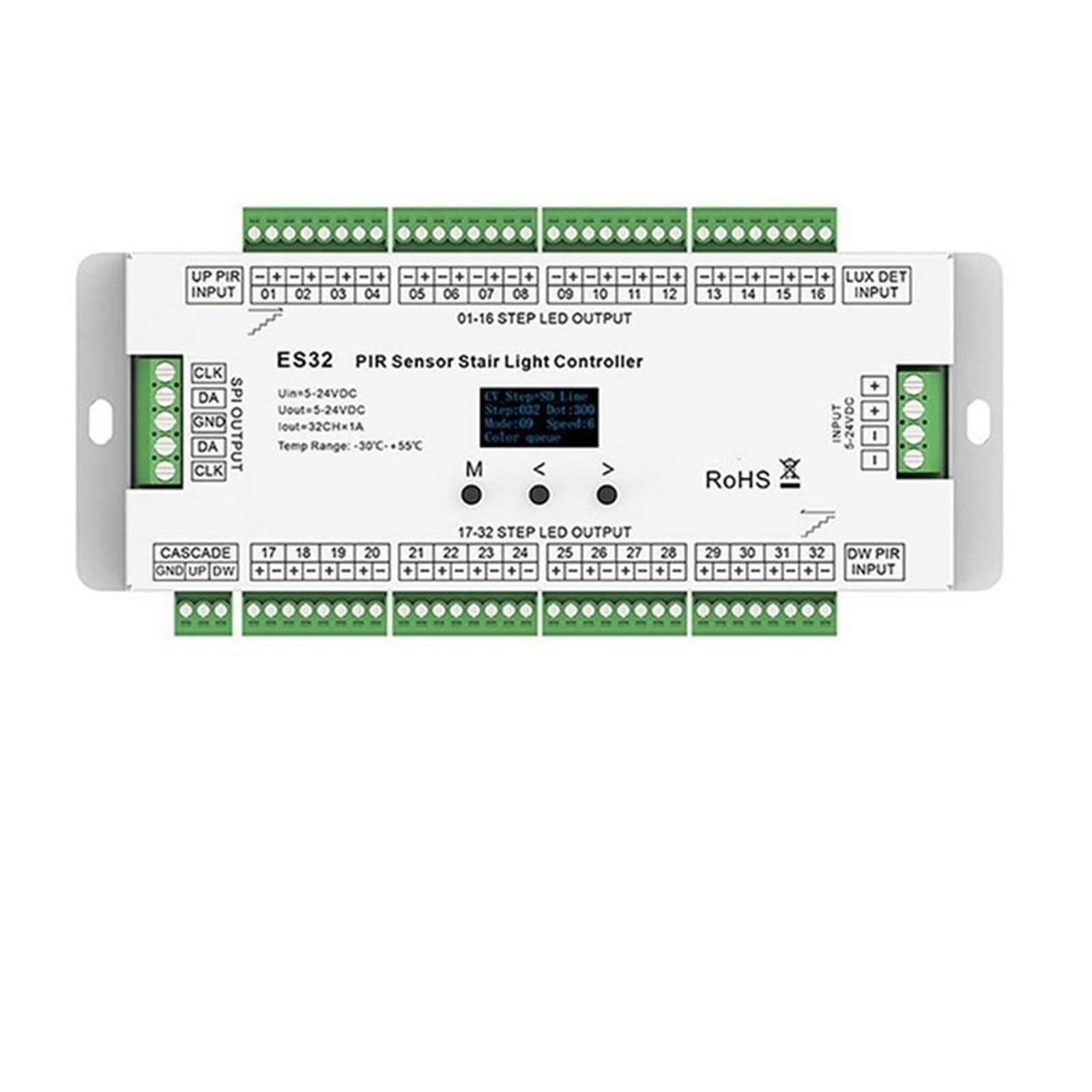 ES32 PIR Human Body Infrared Sensor Stair Light Controller 32 Channels and Probe 5VDC Suitable(Only Es32)