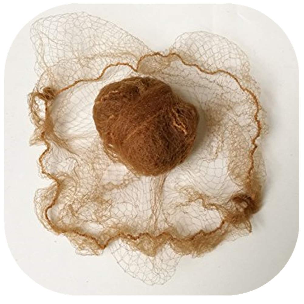 20" Lot of Hair Nets Invisible Elastic Edge Mesh 50cm to Prevent Hair Falling (Light Brwon 10pcs)