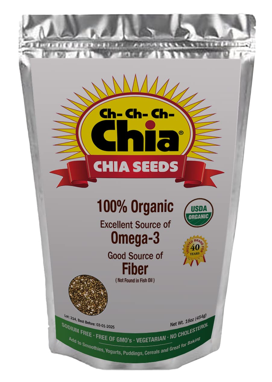CH- CH- CH- CHIA Organic Chia Seeds - 1 lb. USDA OrganicUSDA Organic