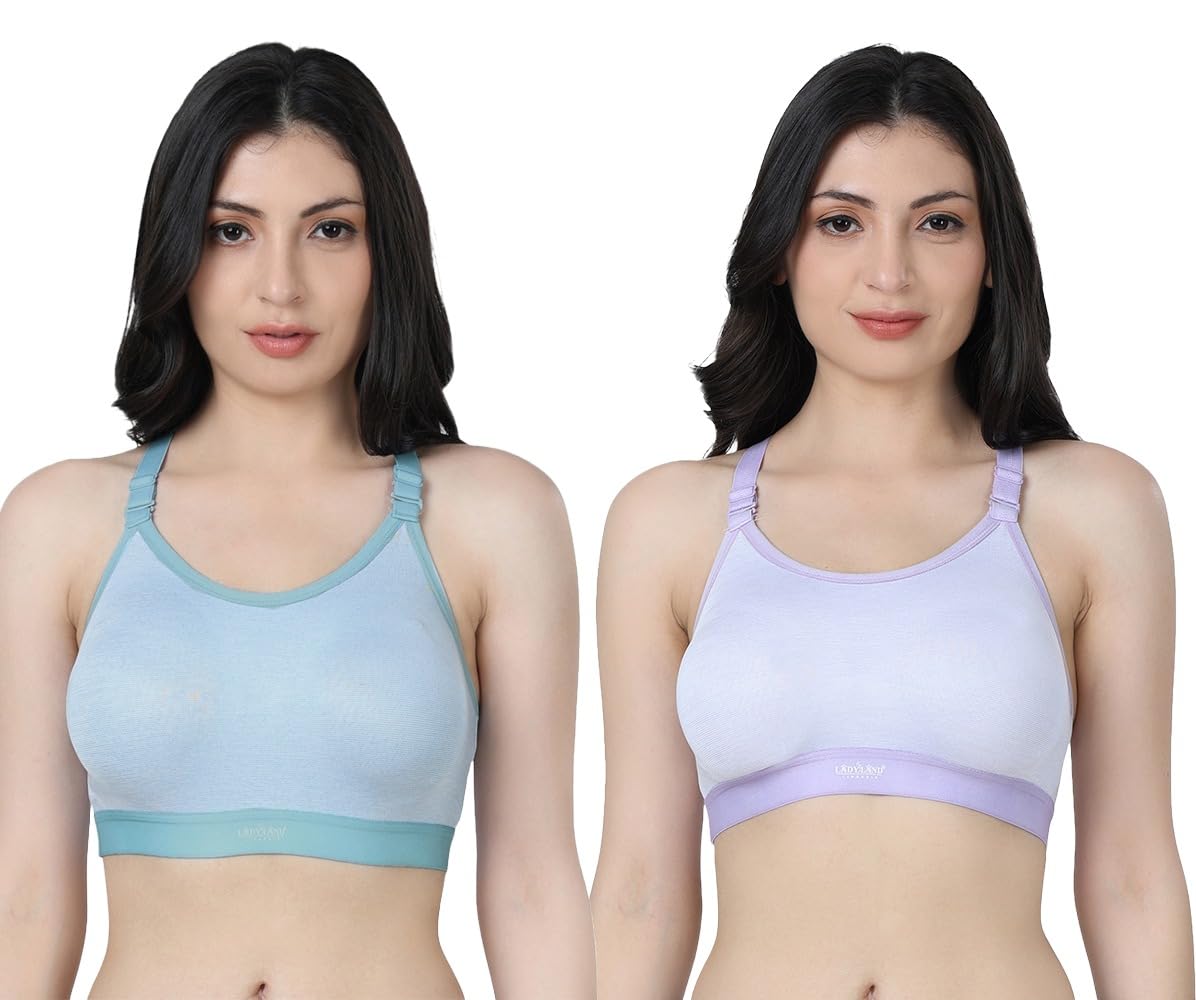 ladyland Women's Cotton Blend Non-Padded Wirefree Sports-Bra-picture-20