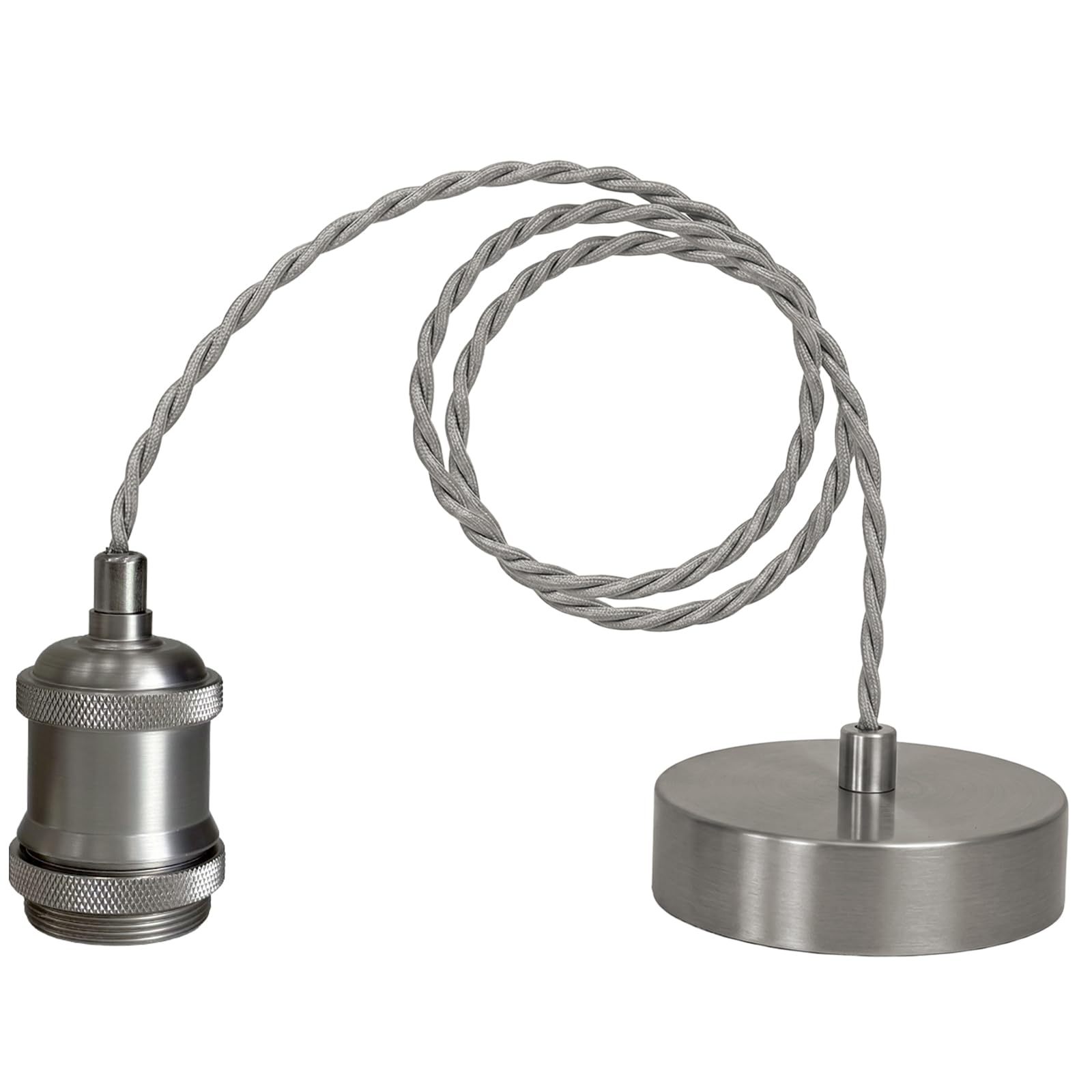 Sevenpers Vintage E27 Ceiling Light Fitting Satin Nickel