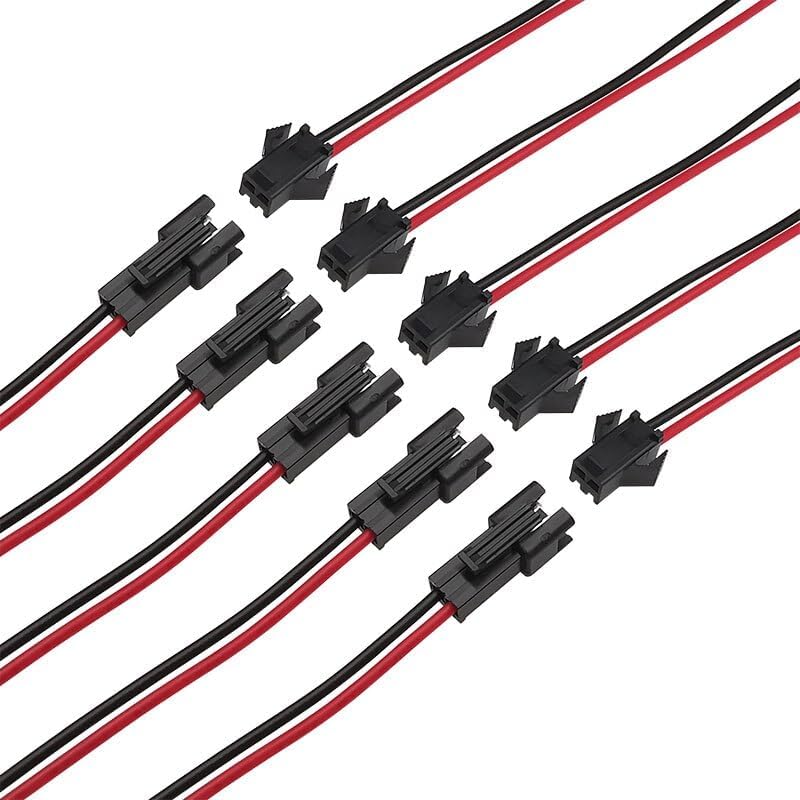 UNIVERSAL HUB 22 AWG JST SM 2 Pin Plug Male and Female Connector Adapter with 115 mm Electrical Cable Wire for LED Light, 5 Pairs (Multicolour)-image-43